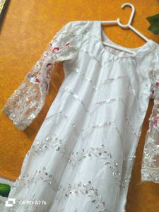 Elegant White Embroidered Kurta Set