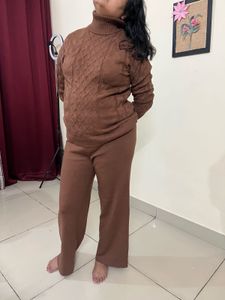 Brown Knit Co-ord Set