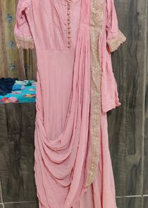 Anarkali With Saree Drape