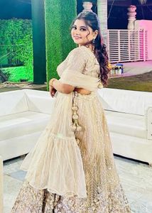 Golden lehanga, party wear lehanga