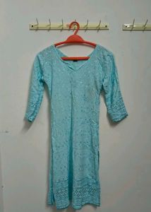 Light Blue Embroidered Kurta