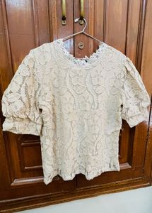 Lace Puff Sleeve Top