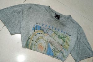 Y2k Cropped Oversized Tshirt