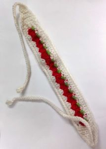 Trendy Crochet Handmade White and Red Headband