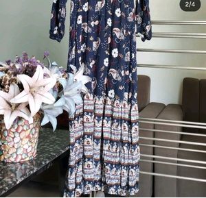 Rayon blue maxi dress