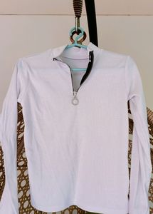Women&#39;s White High Neck Top
