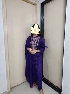 Embroidered Kurta with Pant &amp; Dupatta