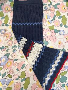 A- Line Knitted Multicoloured Long Skirt