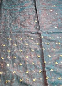 Embroidered shiner sheded saree