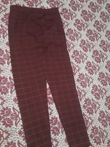 Burgundy Plaid Pants