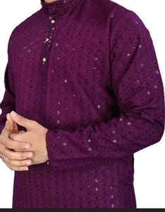 Wine Colour Men Kurta