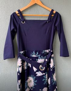 Heavy Quality Blue Floral Maxi Dress