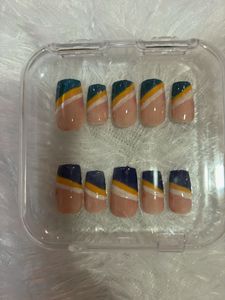 Striped Press-On Nails