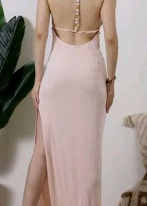 Elegant Peach Maxi dress