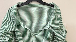 Green striped Button down shirt