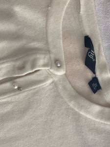 white Button-Down Cardigan