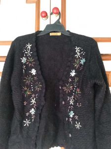 Vintage Floral Embroidered Cardigan