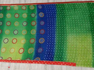 🇳🇿💫💗 Bandhej Print Elegant Blue &amp; Green Saree
