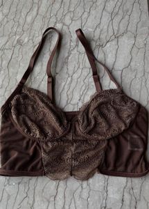 Brown Lace Corset Top