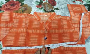 New Cotton Orange Kurta Xl