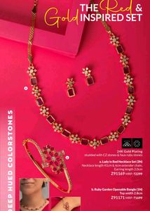 Avon Brand New Branded Ruby Necklace Set