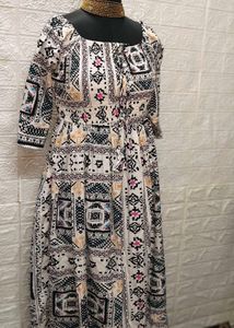 Fresh Piece Printed Long Maxi Comfy Dress