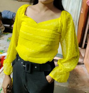Funky Colorful  Yellow Top