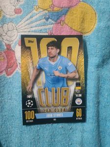 Match Attax 100 Club John Stones Topps Card
