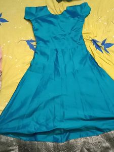 Teal Embellished Anarkali Dress