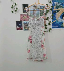 Floral Dress Backless