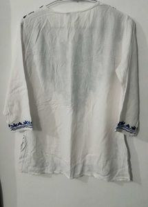 Embroidered White Kurti