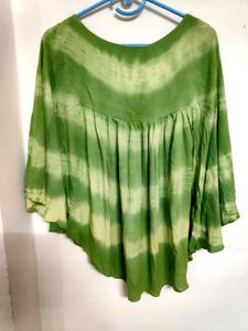 Beautiful Bohemian Green Tie-Dye Top