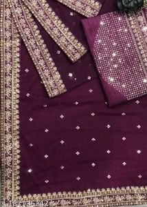 Gorgeous Purple Sequin Saree