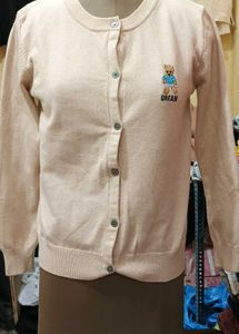 Cute Beige Cardigan with Teddy