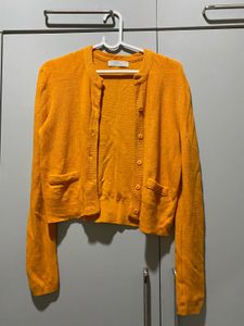 Orange Knit Cardigan