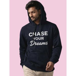Chase Your Dreams Hoodie Fabric Fleece Color Navy