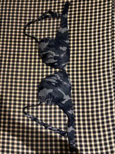 Khaki Printed Western Hook Style Bra