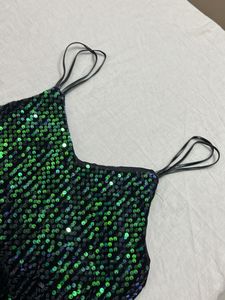 Sparkly Green Mini Dress