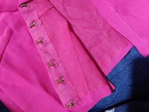 Pink Georgette Saree