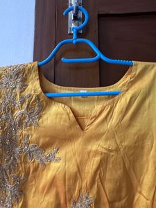 Yellow &amp; Orange Anarkali Gown