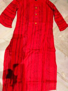 Red Striped Kurti