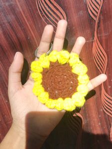 Sunflower Crochet Keychain