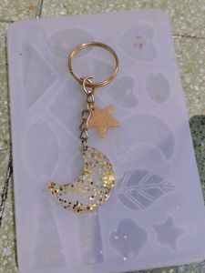 Cute Moon &amp; Star Keychain