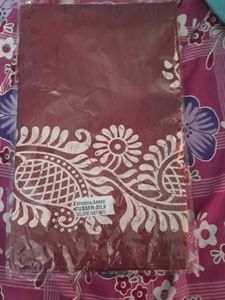 Maroon Tussar Silk Saree With Blouse Piece