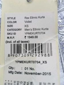 New With Tag Party Wear Kurta For Men Xs Size