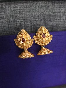 Golden Jhumka Earrings