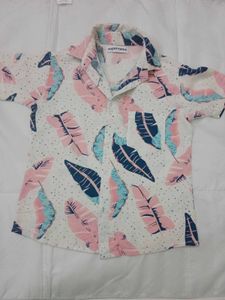 Tropical Leaf Print Co-ord Set - Shirt &amp; Shorts