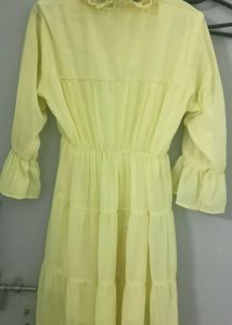 Tiered Yellow Casual Dress