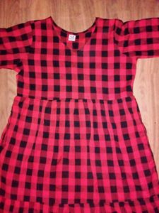 Red & Black Check Dress