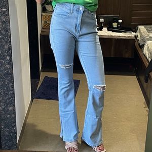 Ripped Flare Jeans